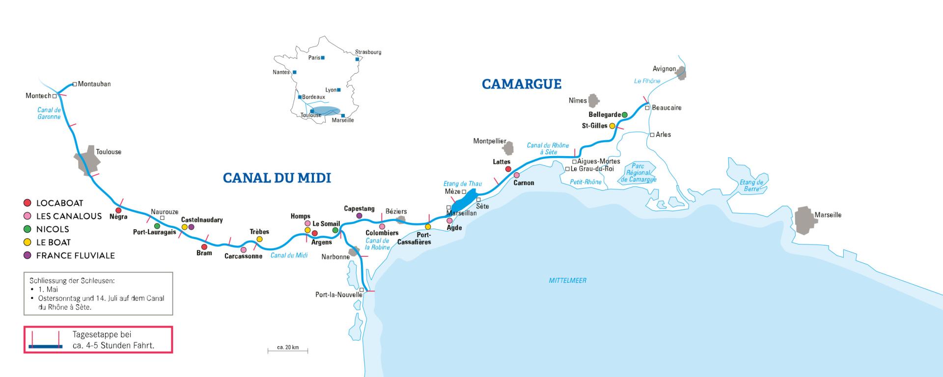 Frankreich-Canal-du-Midi-Camargue